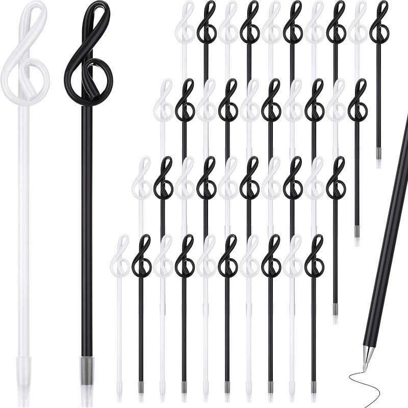 Photo 1 of 100 Pcs Musical Note Ballpoint Pens Music Ballpoint Pens Novelty Music Gifts Decorative Music Party Favors Piano Teacher Gift for Kids Teens Students Artists Office Classroom Supplies ( White)