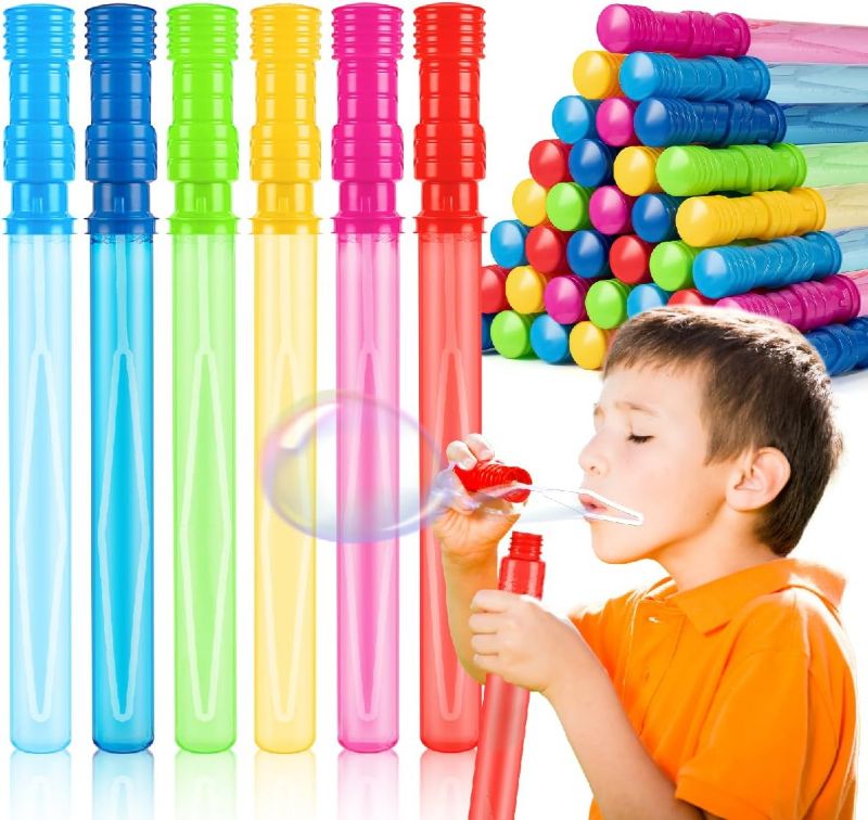 Photo 1 of 36 Pack Big Bubble Wands - 14.96 inches Bubble Wand Bulk in 6 Colors, for Summer Toy Party Favors for Kids,Themed Birthday,Easter,Valentine Day,Carnival Prizes, Wedding,Outdoor Gifts for Girls & Boys