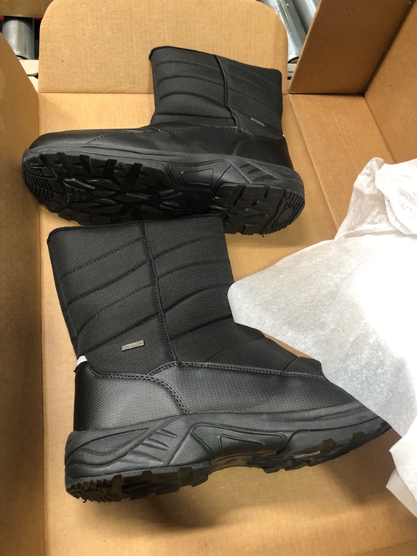 Photo 2 of mysoft Mens Winter Snow Boots Waterproof Insulated Mid-Calf Hiking Boot Fur Lined Warm Outdoor Tall Shoes Lightweight SIZE 12