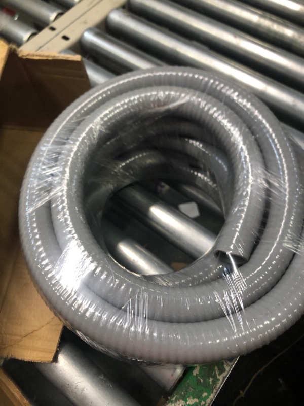 Photo 3 of 1 Inch 25 FT Non Metallic Liquid-Tight Conduit and Connector Kit - Includes 5 Straight and 4 Angle Fittings for Electrical Wiring