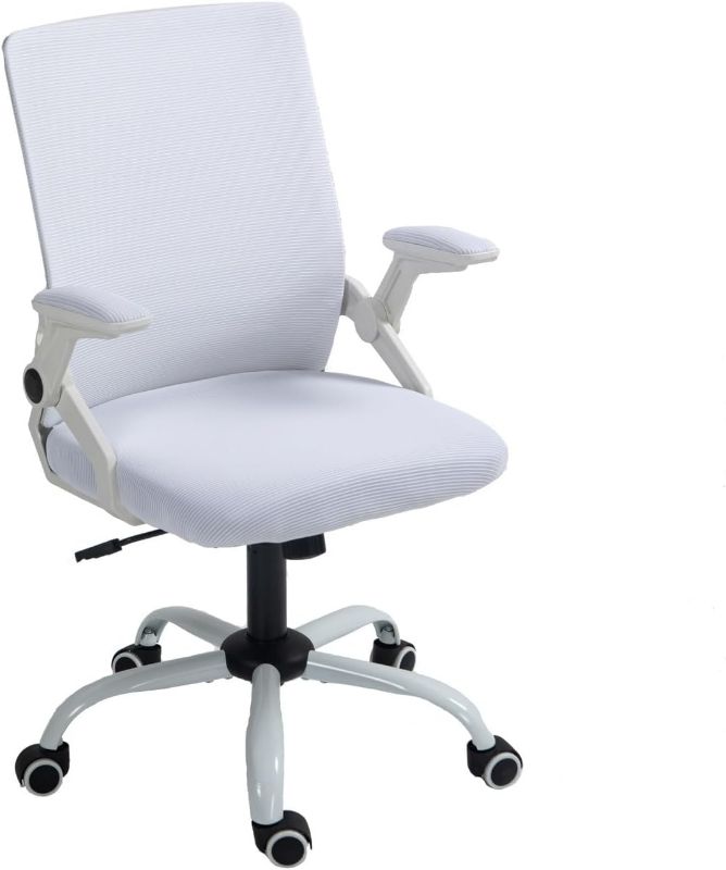 Photo 1 of Panana Mesh Back Chair Ergonomic Swivel Chair Office Computer Desk Chair Executive Lumbar Support Flip-up Armrest (White)