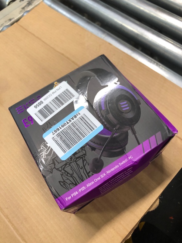 Photo 2 of EKSA E900 &Lords Mobile Gaming Headset, Gaming Headphones with Detachable Noise Canceling Microphone - 50 MM Drivers, Lightweight and Comfortable E900 Black-Purple