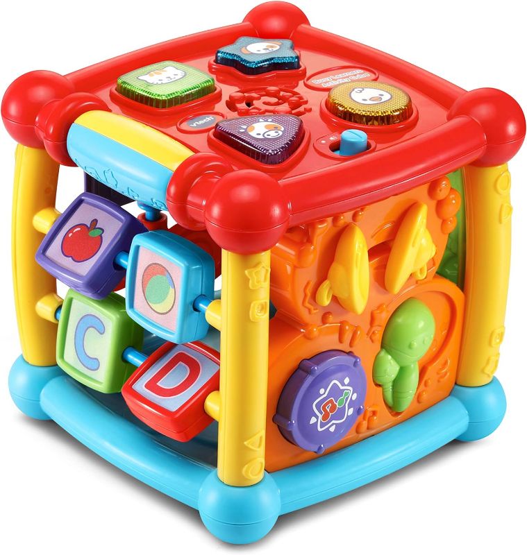 Photo 1 of VTech Busy Learners Activity Cube (Frustration Free Packaging) Red 6.22 x 6.22 x 6.46 Inches Red Frustration-Free Packaging