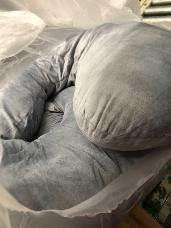 Photo 3 of  Pregnancy Pillows for Sleeping, U Shaped Full Body Maternity Pillow with Removable Cover - Support for Back, Legs, Belly, HIPS for Pregnant Women, 57 Inch Pregnancy Pillow for Women, Grey