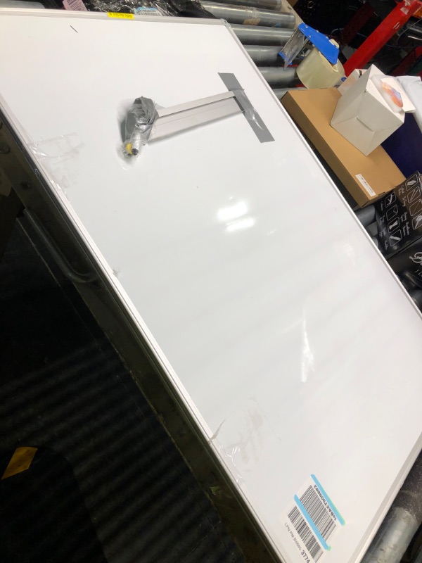 Photo 2 of Lockways White Board Dry Erase Board 48 x 36 Inch, Magnetic Whiteboard 4 x 3, Silver Aluminium Frame, Set Including 1 Detachable Aluminum Marker Tray, 3 Dry Erase Markers, 8 Magnets 48 x 36 Inch Silver ***USED*** 