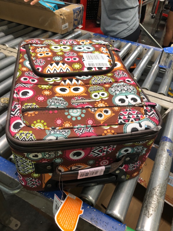 Photo 1 of colorful owl suitcase 19x 13x7.5