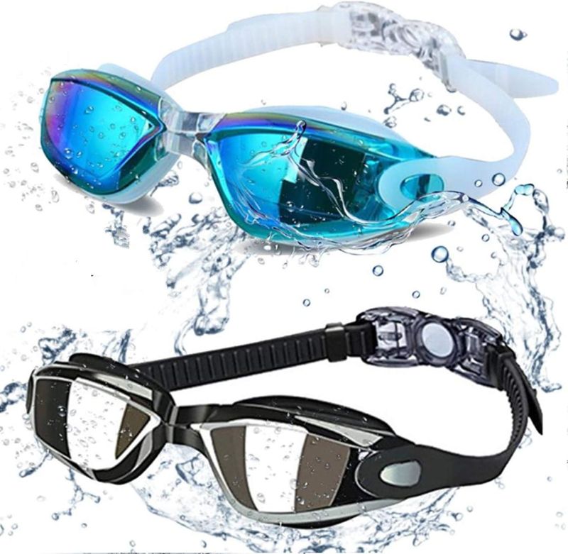 Photo 1 of ALLPAIPAI Swim Goggles - Swimming Goggles,Pack of 2 Professional Anti Fog No Leaking UV Protection Wide View Swim Goggles for Women Men Adult Youth Kids