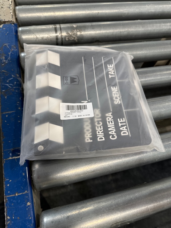 Photo 1 of 10 Pieces Movie Film Clap Board, 7 x 8 Inch Cardboard Movie Clapboard Movie Directors Clapper Writable Cut Action Scene Board for Movies Films Photo Props(White)