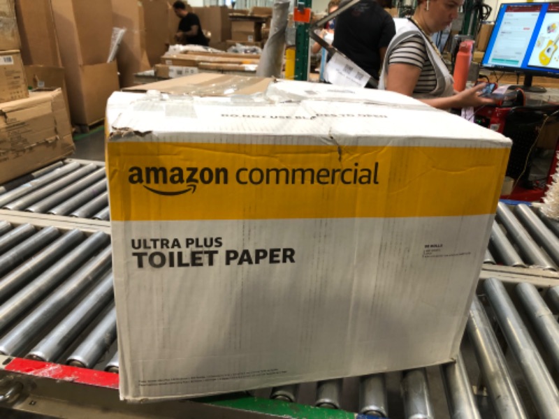 Photo 1 of AmazonCommercial 2-Ply White Ultra Plus Individually Wrapped Toilet Paper/Bath Tissue|Bulk|Septic Safe|FSC Certified|400 Sheets per Roll (80 Rolls)(4.1" x 3.5" Sheet)