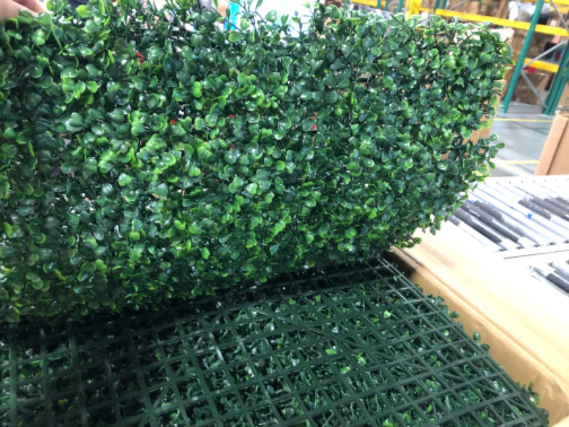 Photo 4 of Sunnyglade 12PCS 20x20inch Artificial Boxwood Panels Topiary Hedge Plant