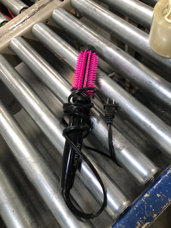 Photo 1 of Revlon Silicone Bristle Heated Hair Styling Brush, Black, 1 inch barrel