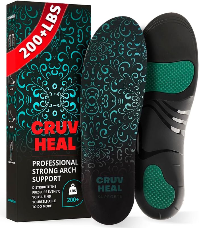 Photo 1 of 200+lbs Heavy-Duty Insoles for Men and Women - Alleviate Foot Pain - Plantar Fasciitis - Orthotic Inserts Perfect for Work Boots and Active Lifestyles (Turquoise, M)