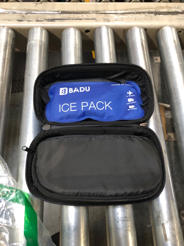 Photo 2 of 24h Insulin Cooler Travel Case TSA Approved Medication Diabetic Cooler For Travel With Thermometer Temperature Display Refrigerated Medicine Organizer Bag With 2 Ice Pack