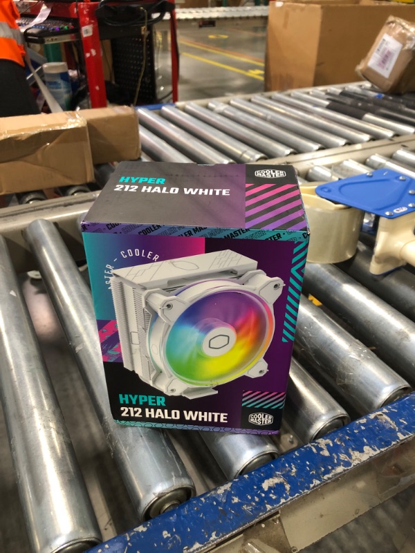 Photo 2 of Cooler Master Hyper 212 Halo White CPU Cooler - 120mm Fan | Support AMD & Intel CPU Socket AM5, AM4 / LGA 1700, 1200, 1151, 1150| PWM Case Fans | 51.88 CFM Airflow | 4 Heat Pipes | Gen 2 ARGB