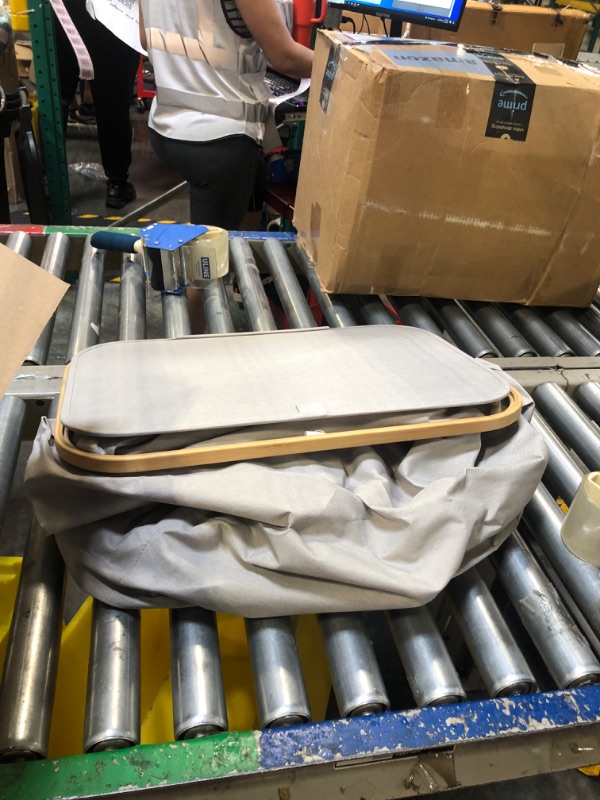 Photo 1 of DOFASAYI Laundry Basket - Extra Large Laundry Hamper 2 Section with Removable Bag, Bamboo Handles, Foldable Clothes Hampers for Dirty Laundry Storage, Hamper for Laundry Room, Bedroom,Beige Beige 155L