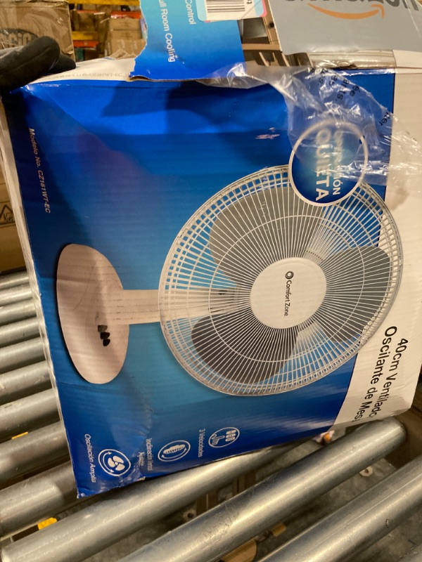 Photo 3 of 16 in. White Oscillating Table Fan with Adjustable Tilt