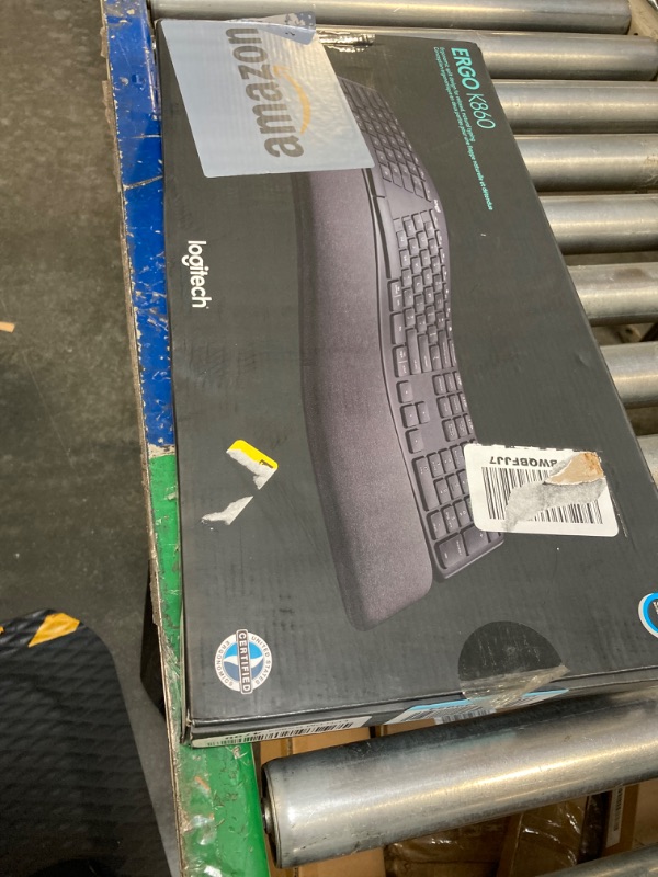Photo 1 of Logitech Ergo K860 Wireless Ergonomic Keyboard with Wrist Rest and MX Ergo Wireless Trackball Mou