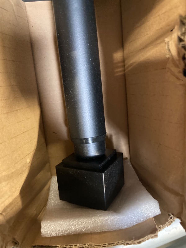 Photo 1 of 1" Curtain Rod Telescoping Single Drapery Rod 36-72 Inches, With Square Heavy Duty Aluminum Alloy Finials, Matte Black