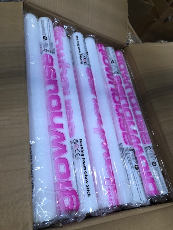 Photo 2 of 100 LED Foam Sticks Bulk - Multi Color with 3 Flashing Modes - Glow in The Dark Party Supplies
