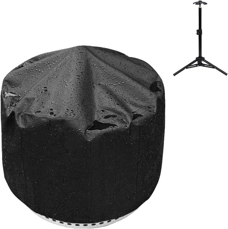 Photo 1 of WOMACO Fire Pit Cover for Solo Stove Bonfire - Waterproof Outdoor Protective Shelter with Pole Support & Handle - Heavy Duty Bonfire Pit Accessories for Camping-21.7" Dia x 21.7" H