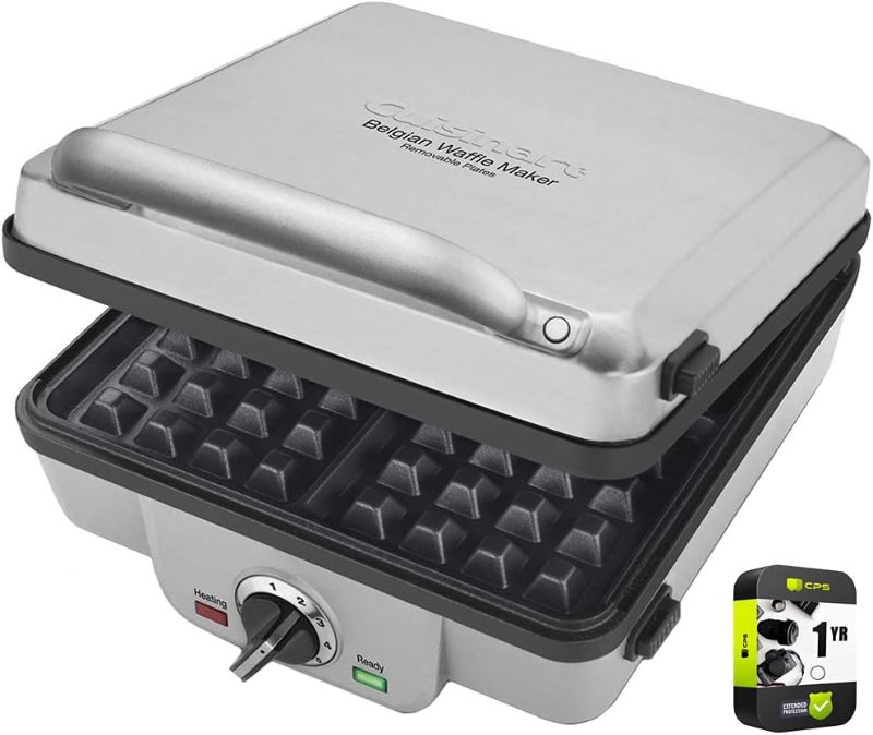 Photo 1 of Cuisinart WAF-300P1 Belgian Waffle Maker with Pancake Plates Bundle with 1 YR CPS Enhanced Protection Pack
