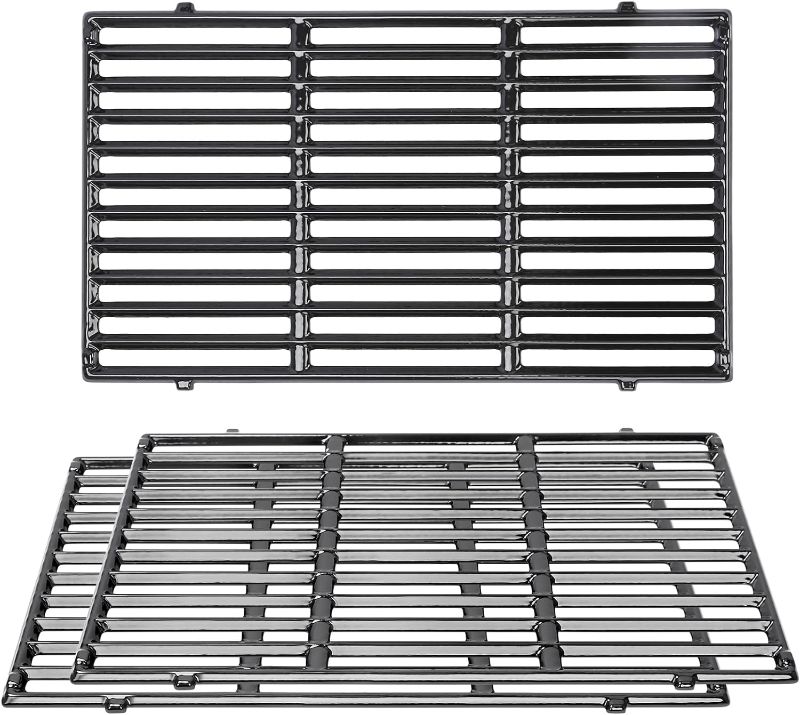 Photo 1 of QuliMetal 18.7" Cooking Grates for Weber Genesis GS4 Genesis II E-410, E-415, E-435, Genesis II LX E-440 Series Gas Grills, Polished Porcelain Grill Grates Replacement for Weber 66089 66097
