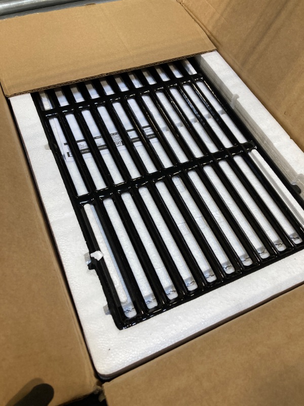 Photo 3 of QuliMetal 18.7" Cooking Grates for Weber Genesis GS4 Genesis II E-410, E-415, E-435, Genesis II LX E-440 Series Gas Grills, Polished Porcelain Grill Grates Replacement for Weber 66089 66097
