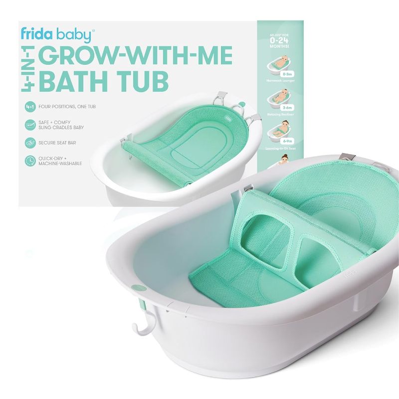 Photo 1 of Frida Baby 4-in-1 Grow-with-Me Baby Bathtub, Baby Tub for Newborns to Toddler with Removable Bath Seat & Backrest for Bath Support in Tub 