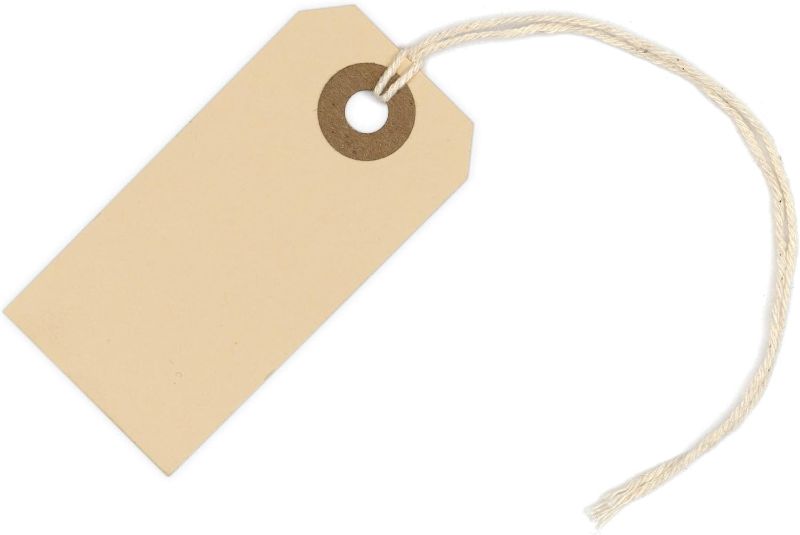 Photo 1 of Manila Paper Tags with String - #1, 2 3/4” x 1 3/8” Box of 100 Small Hang Tags with String Attached and Reinforced Hole, Manila Tags with Strings, Shipping Tags with String
*similar*
