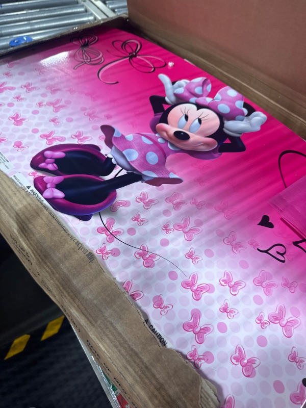 Photo 3 of Delta Children Interactive Wood Toddler Bed, Disney Minnie Mouse + Serta Perfect Slumber Dual Sided Recycled Fiber Core Toddler Mattress (Bundle) Minnie Mouse Toddler Bed + Mattress