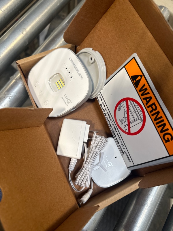 Photo 1 of CHAMBERLAIN Smart Garage Control - Wireless Garage Hub and Sensor with Wifi & Bluetooth - Smartphone Controlled, myQ-G0401-ES, White
