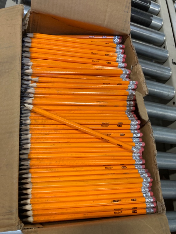 Photo 3 of Madisi Wood-Cased #2 HB Pencils, Yellow, Pre-sharpened, Bulk Pack, 1000 pencils