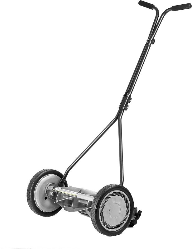 Photo 1 of American Lawn Mower Company 1415-16 16-Inch 5-Blade Push Reel Lawn Mower, 5-Blade, Gray
