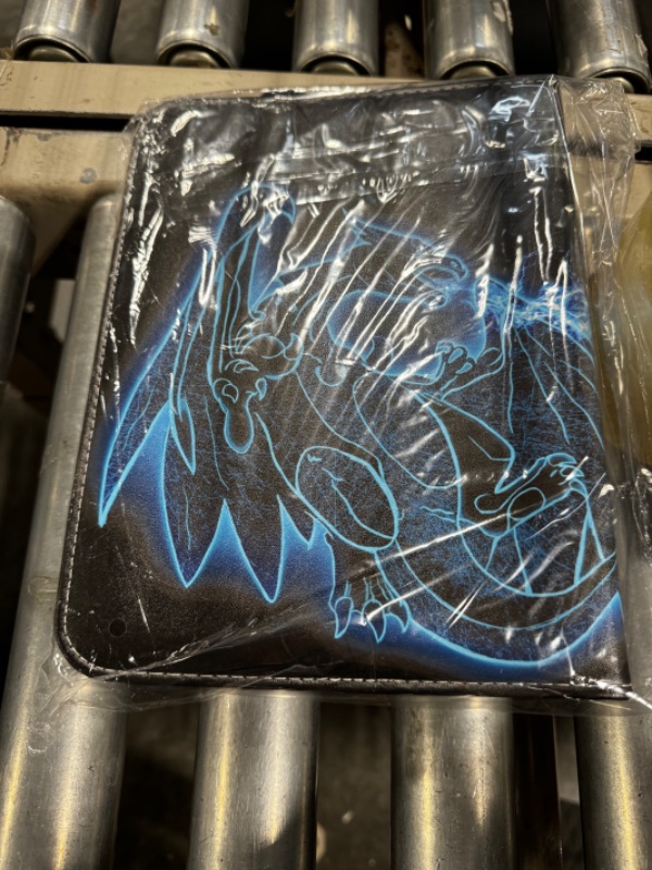Photo 1 of Trading Card Binder Card Binder Holder: 4-Pocket for Trading Cards Holder Sleeves Portable Card Collector Book Fits 440 Cards with 55 Removable Sleeves with Zipper (Double Dragon-4)