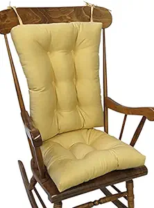 Photo 1 of ***CUSHIONS** **ONLY*** The Gripper Twill Jumbo XL Non-Slip Rocking Chair Cushion Set with Thick Padding, Includes Seat Pad & Back Pillow with Ties for Indoor Living Room Rocker, 17x17 Inches, 2 Piece Set, Cinder Toffee