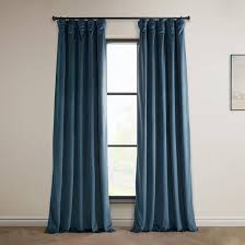 Photo 1 of **1 pac**HPD Half Price Drapes Heritage Plush Velvet Curtains 108 Inches Long Room Darkening Curtains for Bedroom & Living Room 50W x 108L, (1 Panel), Avalon Blue Avalon Blue 50W x 108L