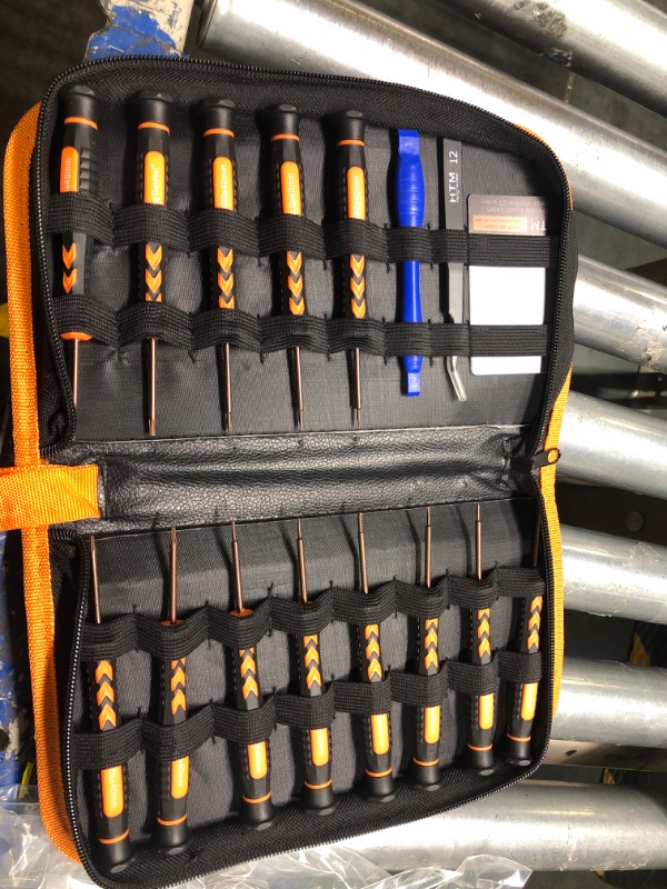 View 2 of HengTianMei 18-Piece S2 Precision Screwdriver Set with Torx T5 T6H T8H T9H, Phillips, Flat Head, Triangle, Hex, Tweezers, Etc Electronics Repair Tool Kit for Repair Watch, Computer, Laptop, Phone