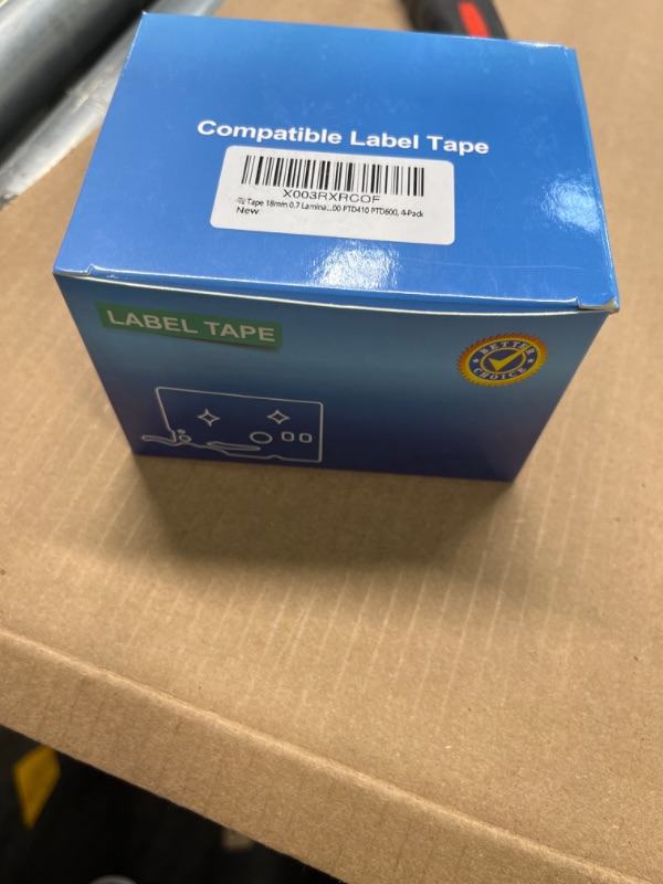 Photo 3 of Tz Tape 18mm 0.7 Laminated White Replacement for TZe-241 TZe241 Tape Compatible with Brother P Touch Label Maker Tape, 3/4 Inch,Black on White, Work with Brother Ptouch PTD400 PTD410 PTD600, 4-Pack Tz-241