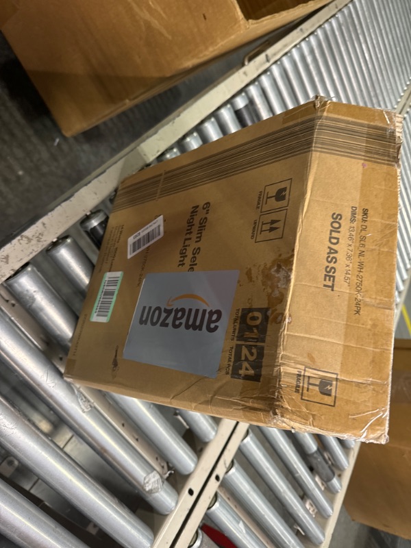 Photo 1 of Sunco 24 Pack 6 Inch Ultra Thin LED Recessed Ceiling Lights with Night Light, 1100 LM, Selectable CCT 2700K/3000K/3500K/4000K/5000K, Dimmable, 15W, Canless with Junction Box - ES