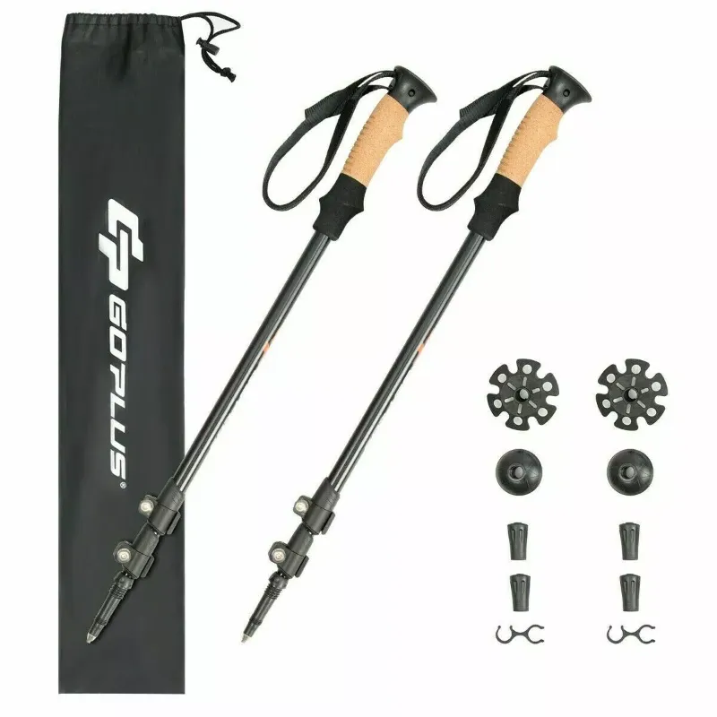 Photo 1 of 2 Pack Walking Hiking Poles Adjustable Length Lightweight Trail buddy Trekking
