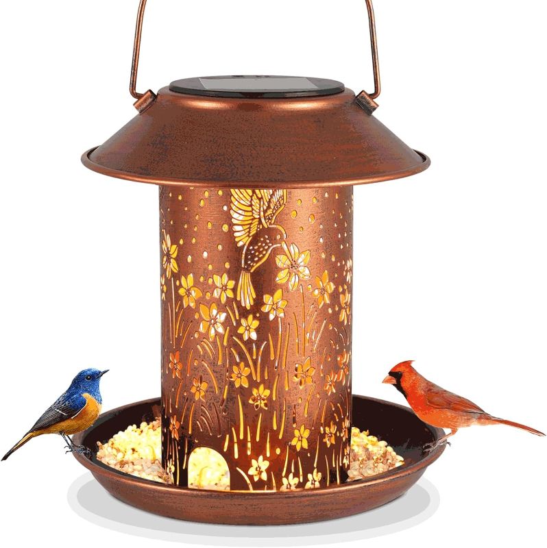 Photo 1 of ***NEEDS TO BE CLEANED***
Solar Bird Feeders for Outdoors Metal Hummingbird Lantern Hanging Outdoor Light Waterproof Decoration for Patio Yard Lawn Pathway)