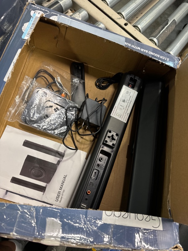 Photo 1 of **FOR PARTS**GEOYEAO Sound Bars for TV with Subwoofer, 2.1ch Home Audio Soundbar & 3D & Deep Bass Subwoofer | Bluetooth & Multi-Connection | 2-in-1 Detachable Design | TV Surround Sound Speaker System