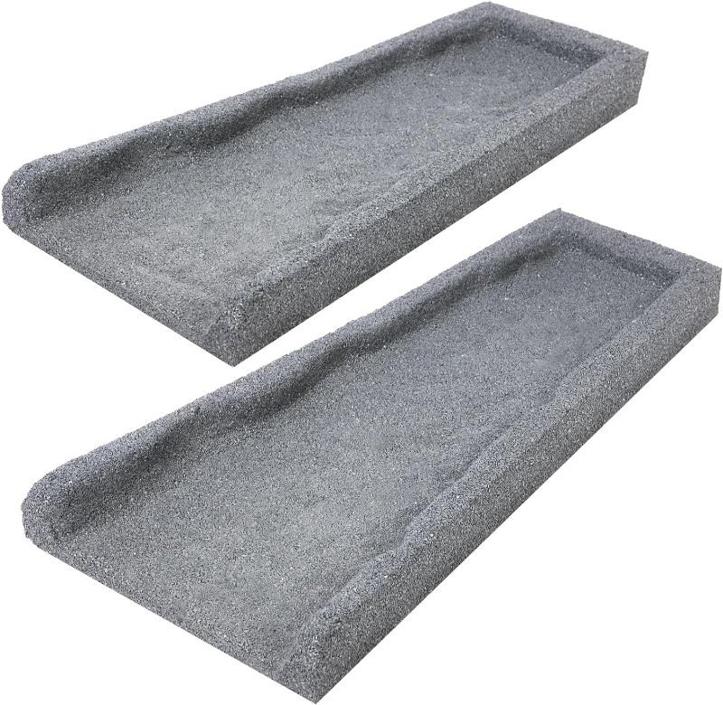 Photo 1 of 2 Pack Rubber Downspout Splash2 Pack Rubber Downspout Splash Block Rain Gutter Down Spout Drain Trays Gray
