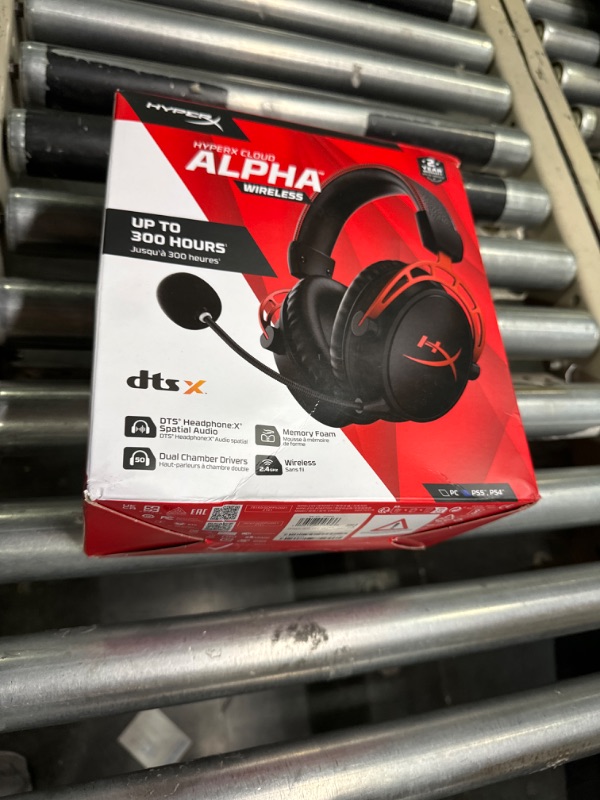Photo 1 of HyperX Cloud Alpha Wireless - Gaming Headset for PC, 300-hour battery life, DTS Headphone:X Spatial Audio, Memory foam, Dual Chamber Drivers, Noise-canceling mic, Durable aluminum frame Red Wireless Cloud Alpha Headset