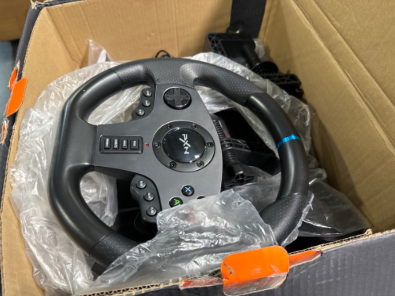 Photo 7 of ****USED*** PC Steering Wheel, PXN V9 Universal Usb Car Sim 270/900 Degree Race Steering Wheel with 3-Pedals and Shifter Bundle for Xbox One,Xbox Series X/S,PS4,PS3, Nintendo Switch