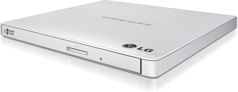 Photo 1 of LG Electronics USB 3.0 Compatible Super-Multi Slim Portable DVD+/-RW External Drive for PC Windows, Linux, Mac OS with M-DISC support GP65NW60 (White)
