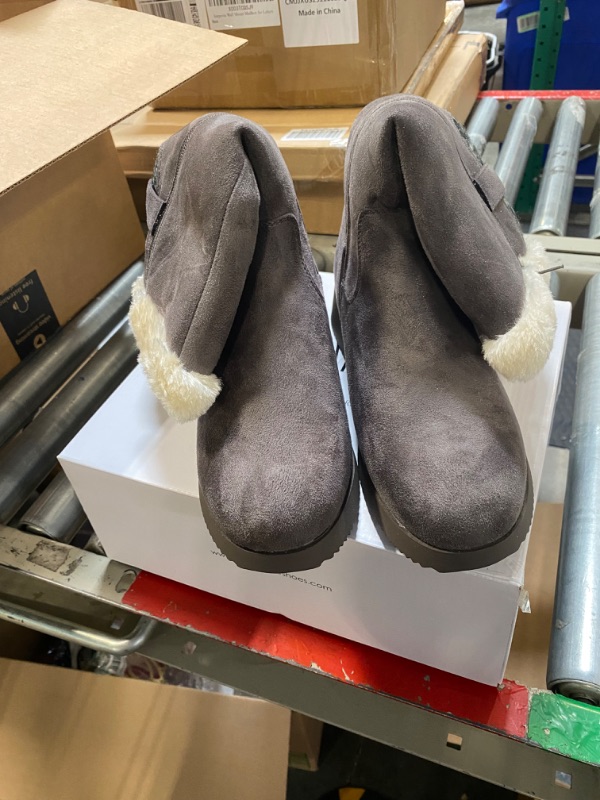 Photo 1 of DREAM PAIRS Womens Winter Snow Boots Mid-Calf Fashion Furry Warm Tall Boot 9 Grey