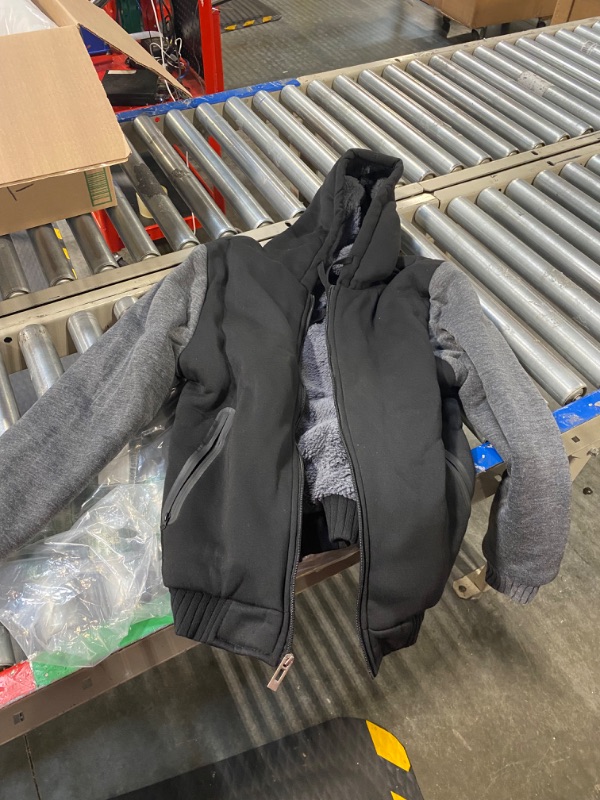 Photo 1 of Gray and black Meduim sherpa hoodie zip up