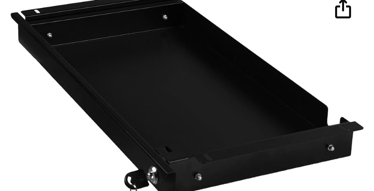 Photo 1 of 17 inch Under Desk Pull-Out Drawer with Lock Office Mounted Sliding Metal Pencil Drawer