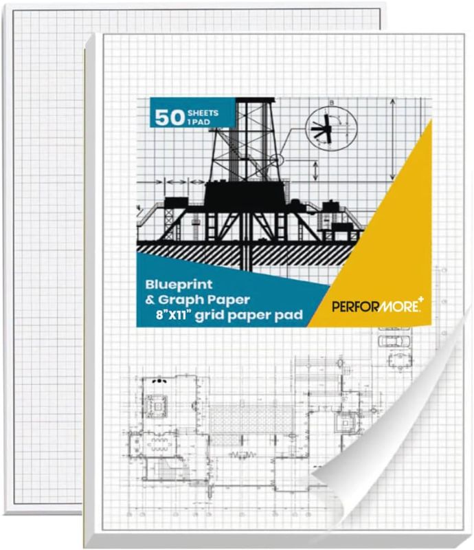 Photo 1 of 2 Pack 100 Sheets Isometric Graph Paper 1/4 Grid Isometric Engineering Paper Landscape Isometric Drafting and Graph Paper, 50 Sheets Per Pack(Fresh, 8.5" x 11")